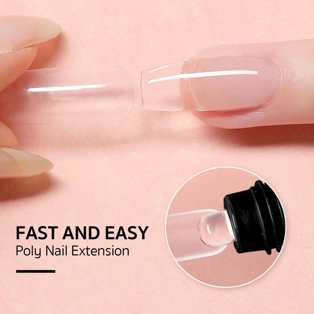 GAOY Poly Gel Nail Kit with U V Light Starter Kit, 6 Colors Nude Pink Black Builder Gel Nail Extension Kit for Beginners with Everything Nail Art DIY at Home Set C Rieworkes