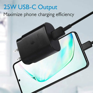 25W Type USB-C Super Fast Wall Charger +6FT Cable For Samsung Galaxy S20 S21 S22 Rieworkes