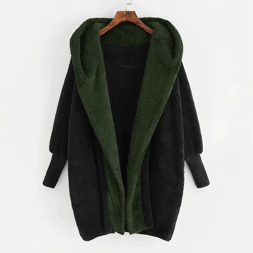 Double-Sided Velvet Hooded Loose Cardigan Coat Rieworkes