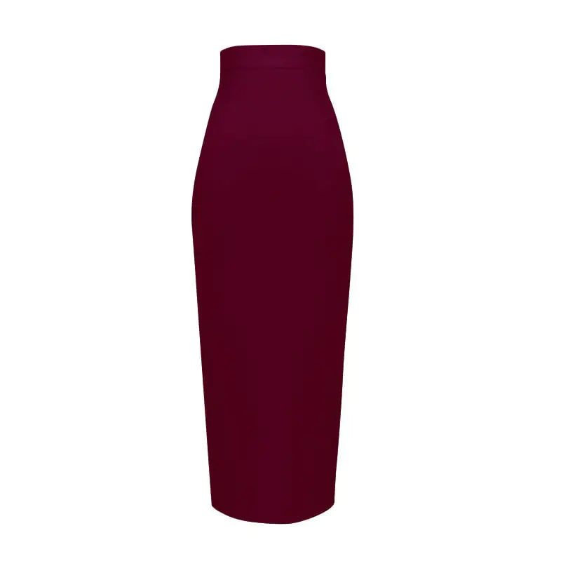 Elegant High Waist Mid-Length Bandage Skirt Mimarta