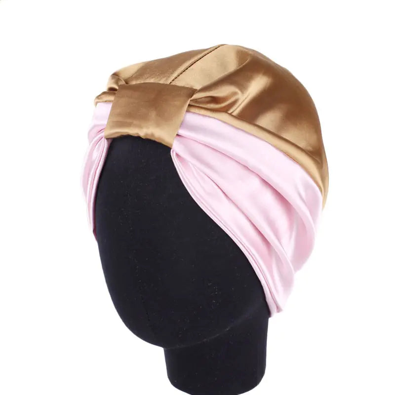 2019 Double Layer Satin Hair Scarf Sleep Cap Mimarta