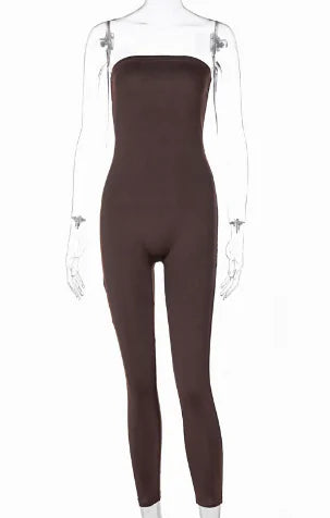Women Strapless Bodycon Jumpsuit Rieworkes