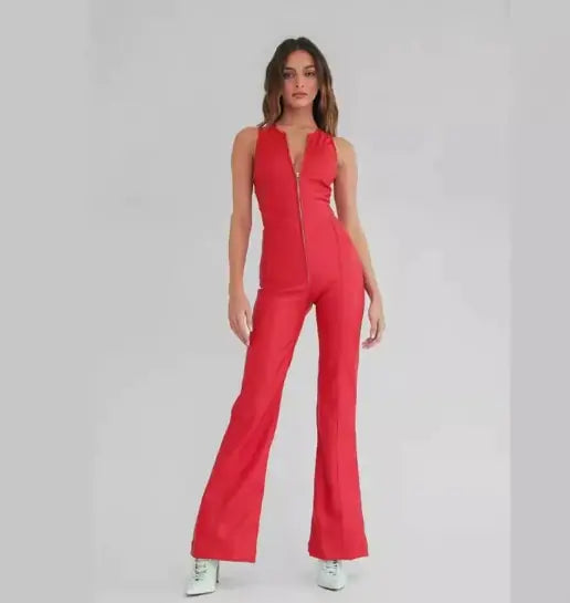 Heart-Shape Backless Denim Jumpsuit Rieworkes
