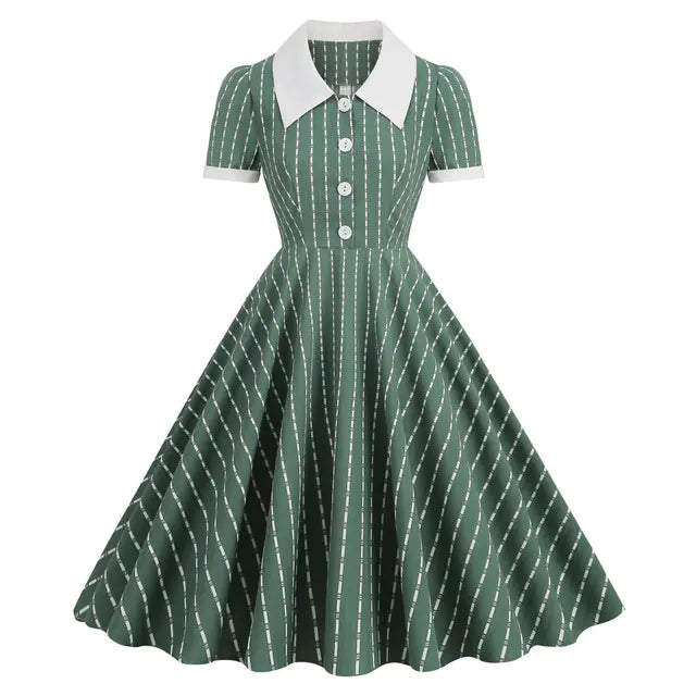 Elegant 1950s Embroidered Mesh Retro Party Dress Mimarta
