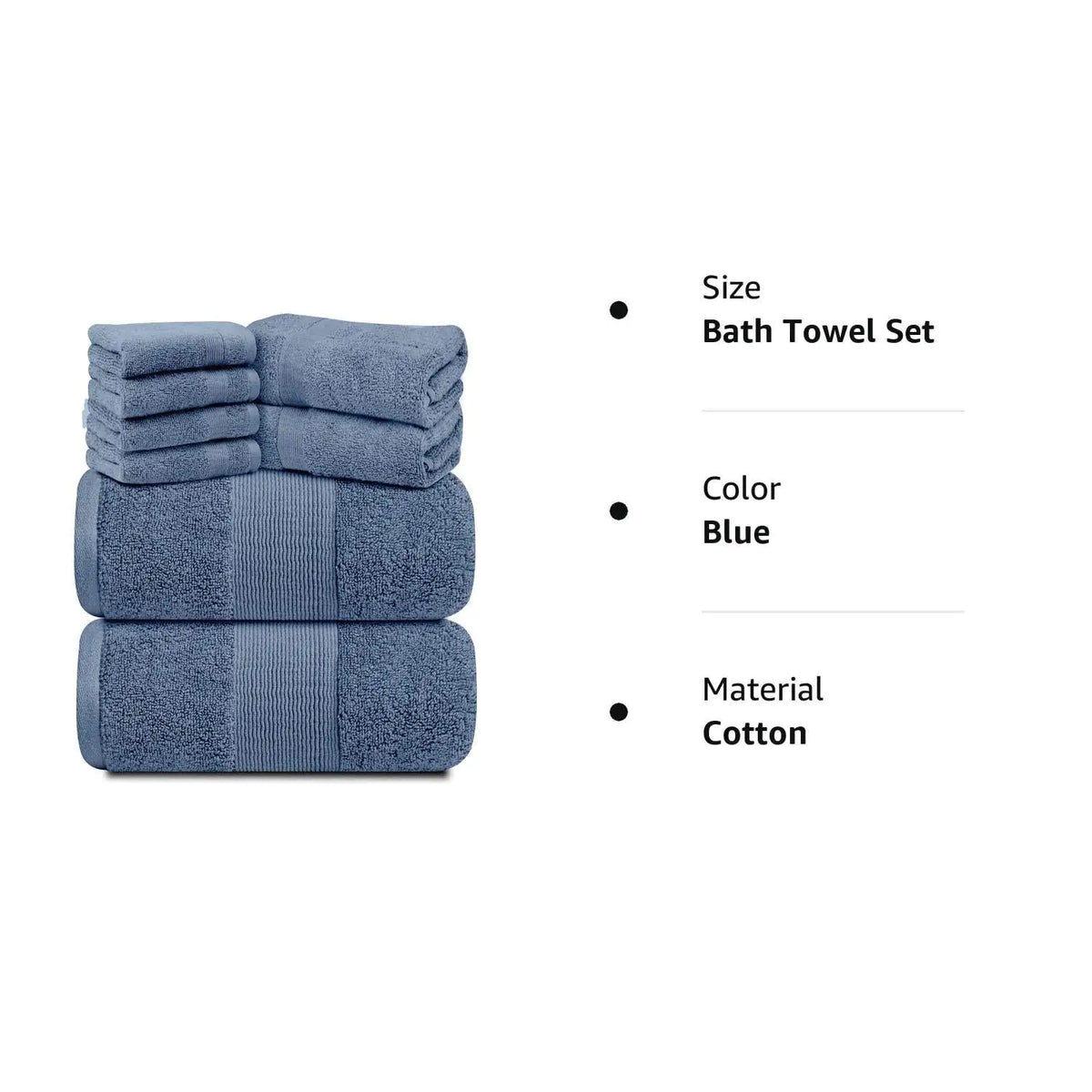 Resort Collection Soft Bath Towel Set 8 Pcs Luxury Hotel Plush Absorbent Cotton Rieworkes