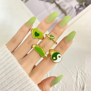 Vintage Embrace Hands Rings Set Rieworkes