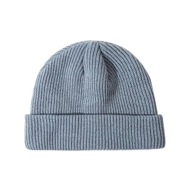 Unisex Winter Ribbed Knitted Cuffed Short Melon Cap Rieworkes