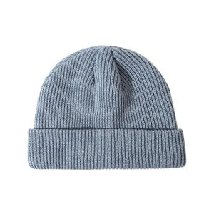 Unisex Winter Ribbed Knitted Cuffed Short Melon Cap Rieworkes