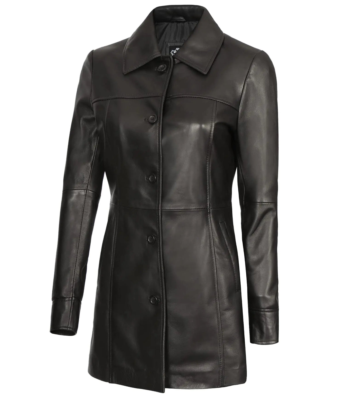 Decrum Womens Real Leather Black Blazer Jacket | [1316184] Kandis Black L Rieworkes