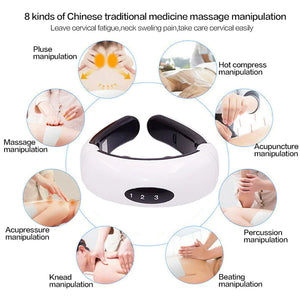 Electric Cervical Pulse Neck Massager Muscle Relax Massage Magnetic Therapy US Rieworkes