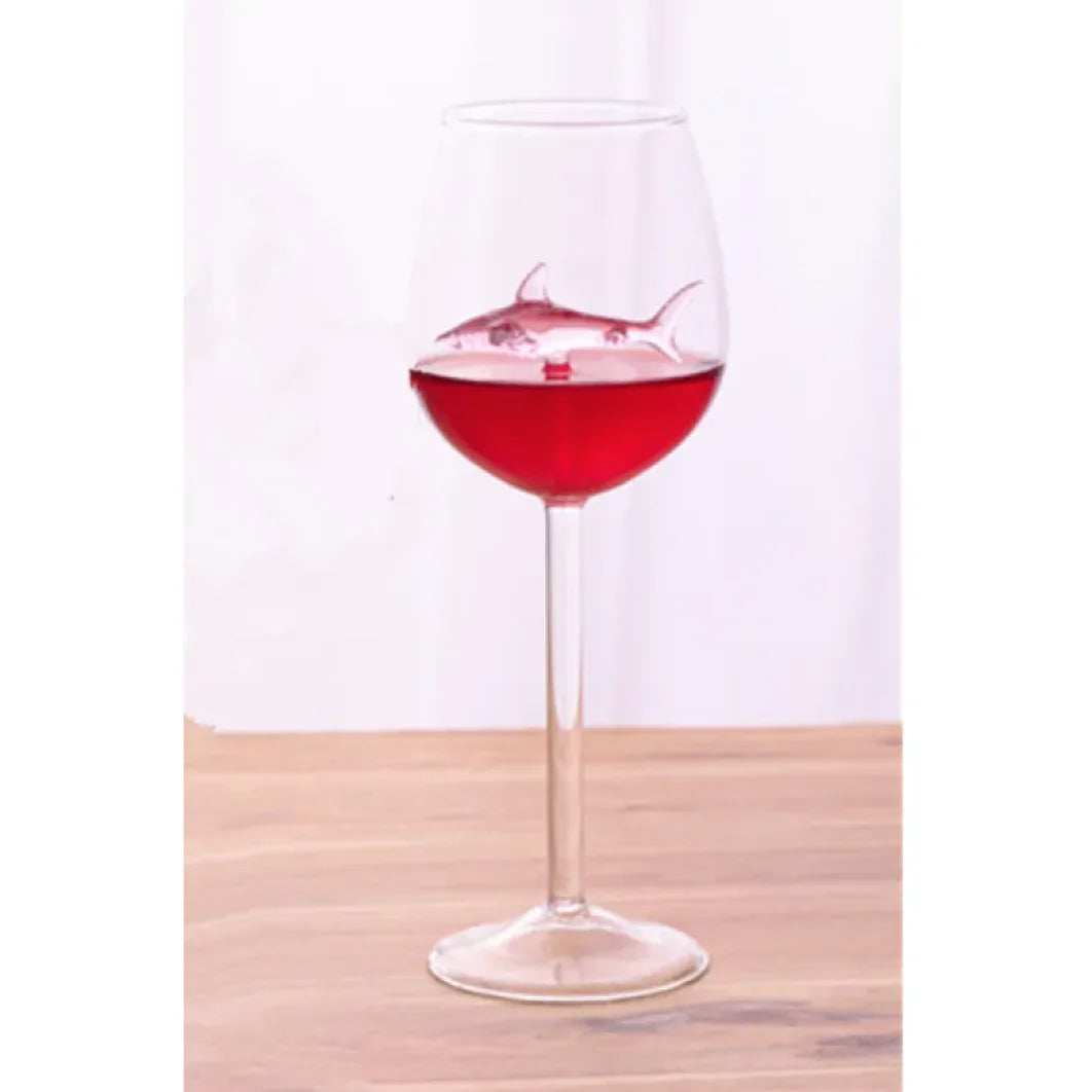 Shark Inside Red Wine Glass Rieworkes