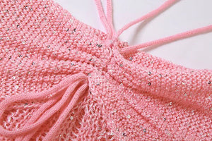 Sweet Like Sugar Distressed Crochet Mini Skirt Set Rieworkes