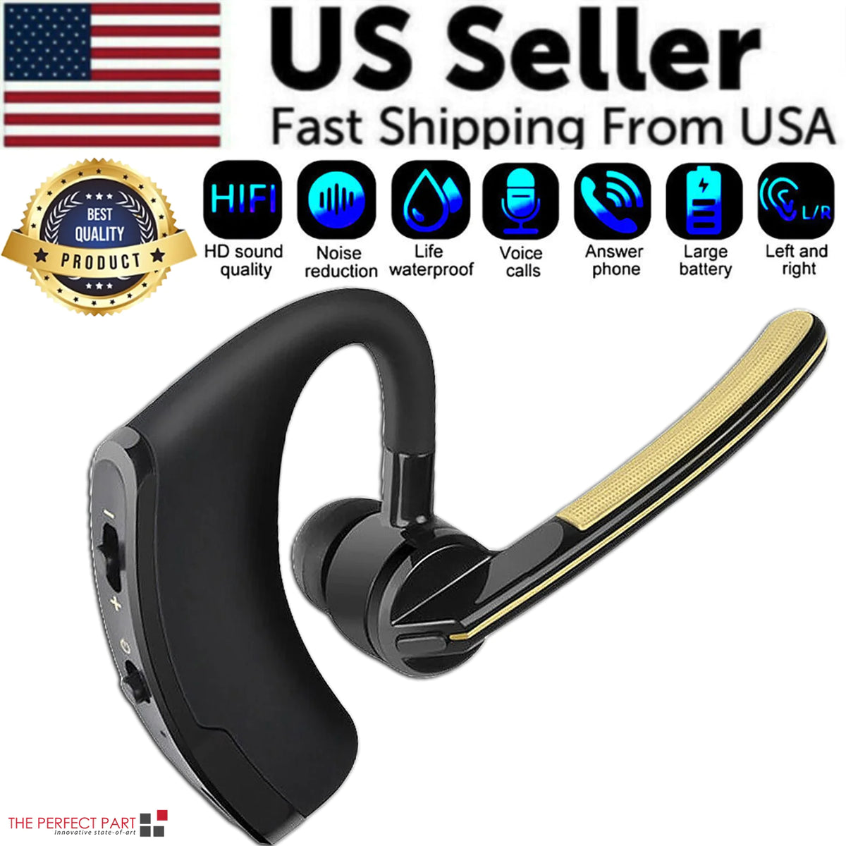 Bluetooth Earpiece Wireless Headset Noise Cancelling Headphones Driver Trucker Rieworkes
