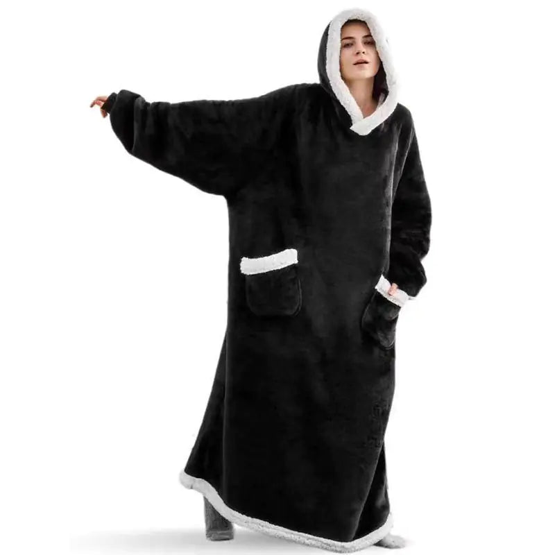 Couple Models Winter Hooded Pajamas and Blanket Set Mimarta