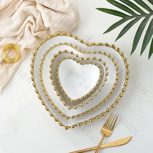 Nordic Gold Bead Ceramic Dinner Plates Rieworkes