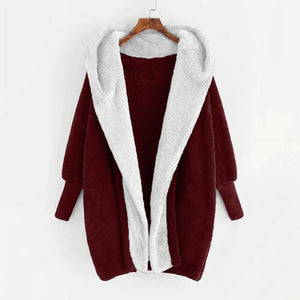 Double-Sided Velvet Hooded Loose Cardigan Coat Rieworkes