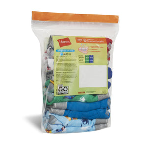Hanes boys Potty Trainer Underwear 6-Pack 4T Briefs - Blue/Print Assorted - 6 Pack Rieworkes