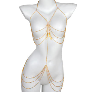 Luxury Rhinestone Geometric Butterfly Body Chain Mimarta