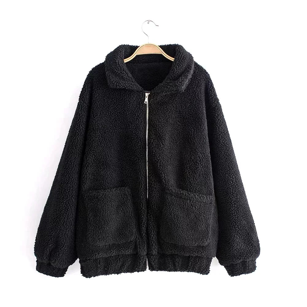 Winter warm lamb hair pocket cotton coat Rieworkes