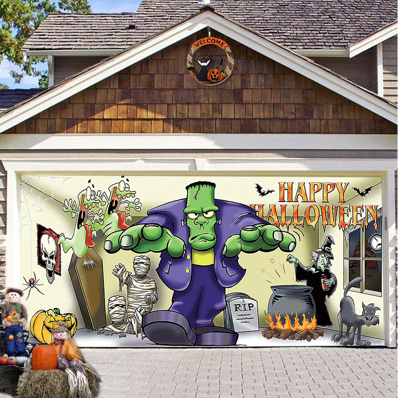 Halloween Misty Forest Garage Door Banner Rieworkes