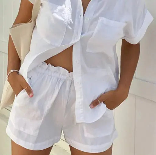 Short-sleeved Shirt And Shorts Suit Rieworkes