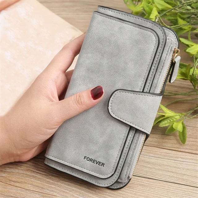 Wallet Brand Coin Purse Scrub Leather Women Wallet Money Phone Bag Female Snap Card Holder Ladies Long Clutch Carteira Feminina Rieworkes