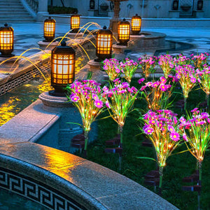 Solar Garden Lights LED Flower Stake Lamp Outdoor Yard Waterproof Patio Decor Mimarta