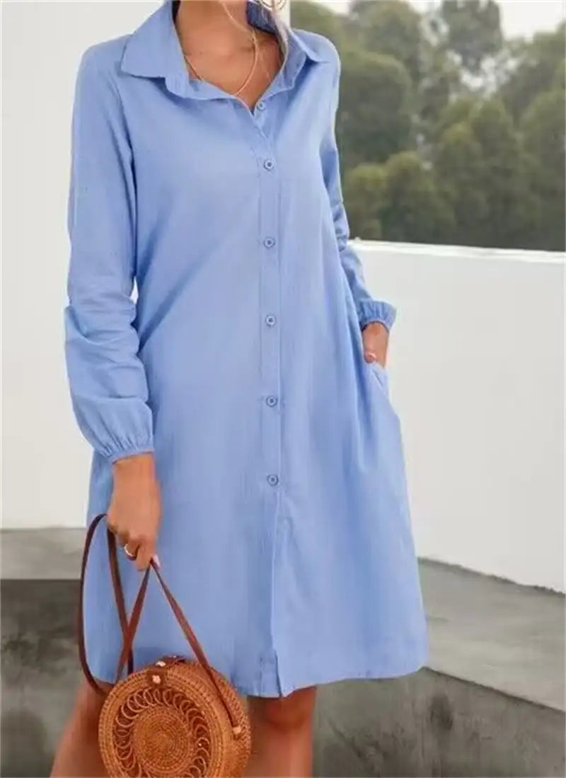 Long Sleeve Solid Color Cardigan and Skirt Set for Women Mimarta