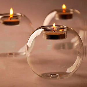 Transparent Glass Candle Holder Rieworkes