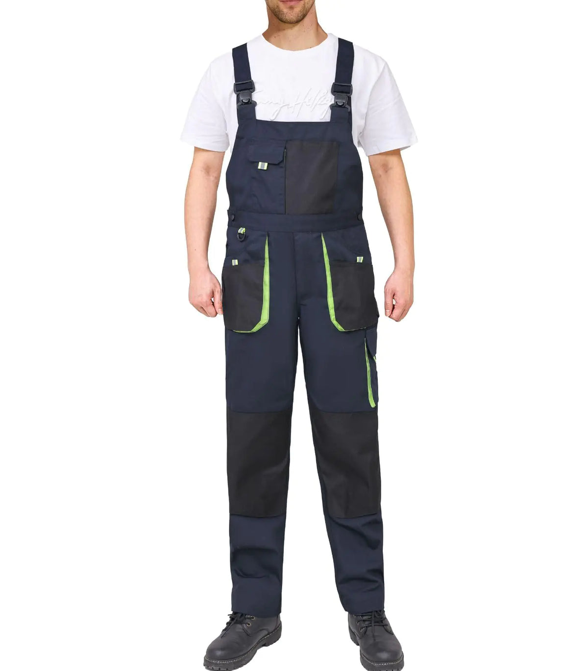 WORK IDEA Mens Bib Overalls Work Overalls with Knee Pad PocketsNavy/Yellow30Wx30L Mimarta