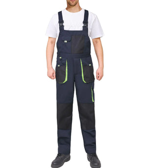 WORK IDEA Mens Bib Overalls Work Overalls with Knee Pad PocketsNavy/Yellow30Wx30L Mimarta
