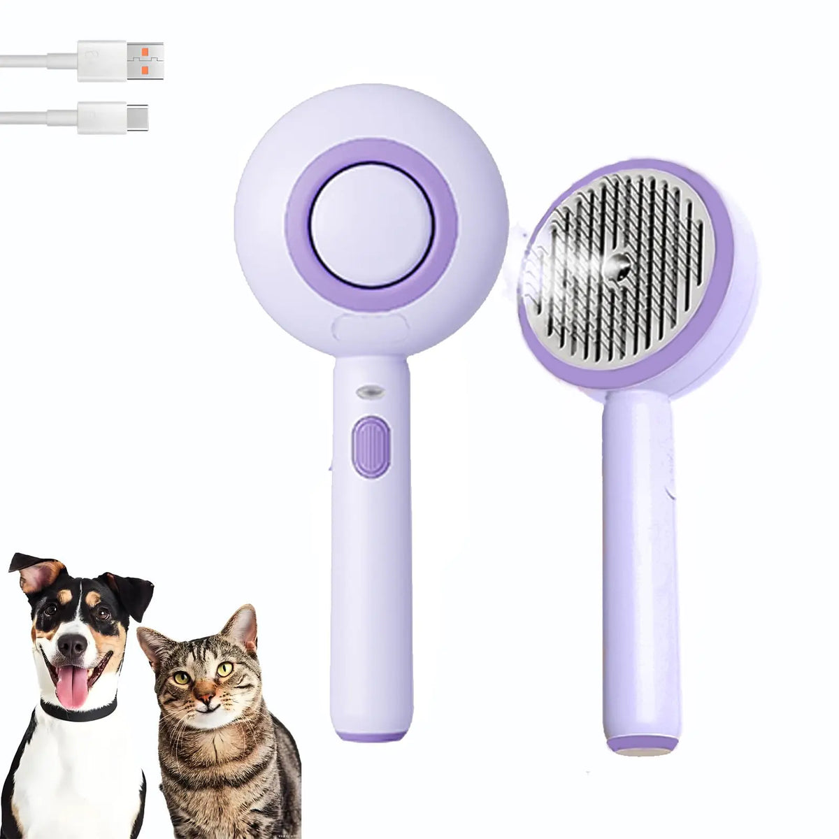 Cat Steam Brush Self Cleaning Pet Spray Hair Removal Comb with Release Button 3 In 1 Cat Brush for Indoor Cats Waterproof Pet Grooming Brush for Long Short Haired Dogs Cats Mimarta