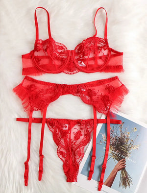 Ellolace Sensual Lingerie Woman Red Lace Rieworkes