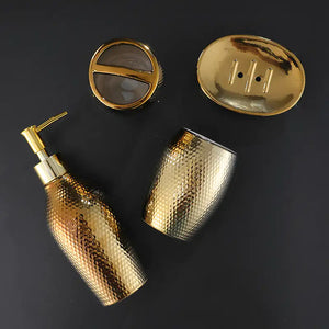 Golden Ceramic 4-Piece Bathroom Set Rieworkes