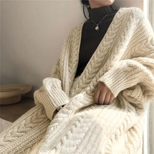 Women's Thick Knitted Long Sweater Coat for Fall/Winter Mimarta