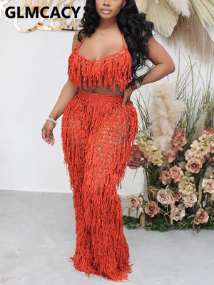 See Through Loose Pants Set Rieworkes