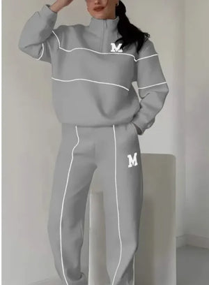 Womens 2 Piece Outfits Lounge Hoodless Pullover Sweatshirt Sweatsuit Sets Sweatshirt Baggy Fashion Sweatpants With Pockets Mimarta