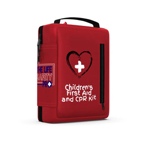 Portable First Aid Kit for Kids with CPR Shield - Ideal for Home Car School Camping and as a Travel First aid kit. Latex-Free Bandages – Children First Aid Guide by The Life Safety Pro Rieworkes