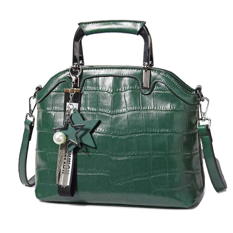 Crocodile Leather Backpack with Dual Straps Mimarta
