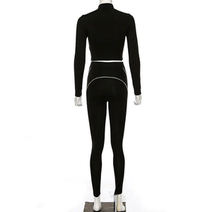 2019 Women's Striped Pattern Yoga Set for Winter Mimarta