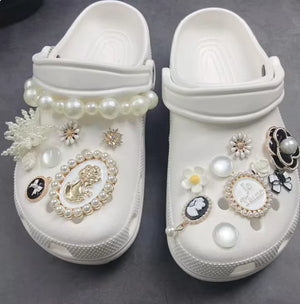 Pearl Chain Shoe Charms for Crocs and Sandals - Elegant DIY Decorations for Women Rieworkes