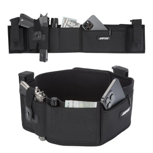 AGPTEK Belly Band Holster for Concealed Carry Holster with Zip Pocket & Removable Pouches – Adjustable for Adult Fits Most Pistols and Revolvers Perfect for Everyday Use Outdoor Activities(BlackM) Mimarta
