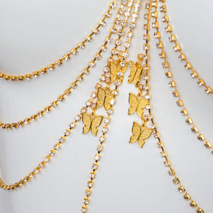 Luxury Rhinestone Geometric Butterfly Body Chain Mimarta