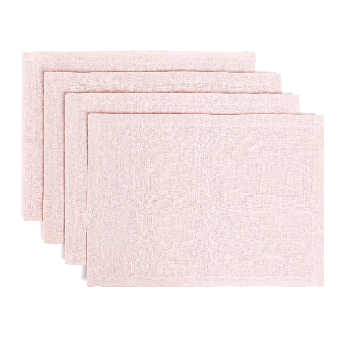 over&back Set of 4 Washed 100%-Linen Woven Placemats - Colorful Dining Table Mat - Machine Washable - Kitchen and Home Decor - Pink Mimarta