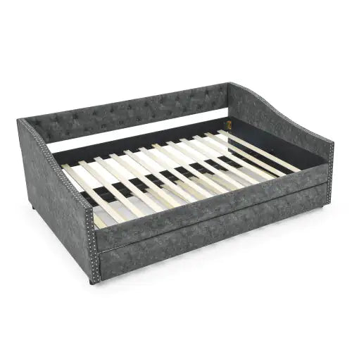 The Full-size Sofa Bed Features A Double-sized Upholstered Tufted Sofa Bed On Wheels Unavailable Platforms- Temu Rieworkes