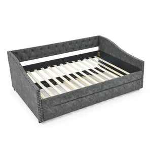 The Full-size Sofa Bed Features A Double-sized Upholstered Tufted Sofa Bed On Wheels Unavailable Platforms- Temu Rieworkes