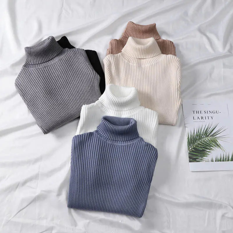 Women's Fitted Turtleneck Sweater for Fall/Winter Mimarta