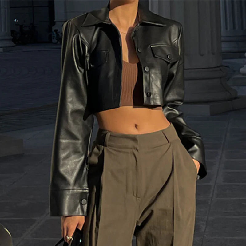 Leather Cropped Jacket Rieworkes