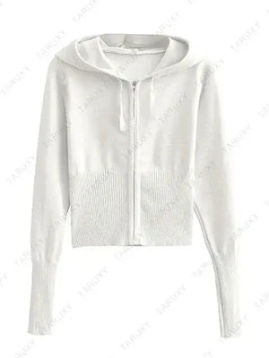 Knitted Hoodie Cropped Top And Pants Set Rieworkes