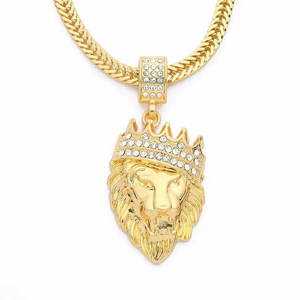 Men Lion Head Necklac Rieworkes
